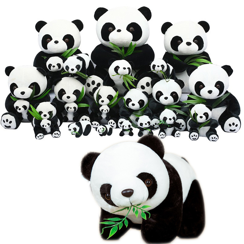 可爱网红熊猫公仔仿真毛绒玩具挂件抱竹子大熊猫玩偶睡觉抱枕超大