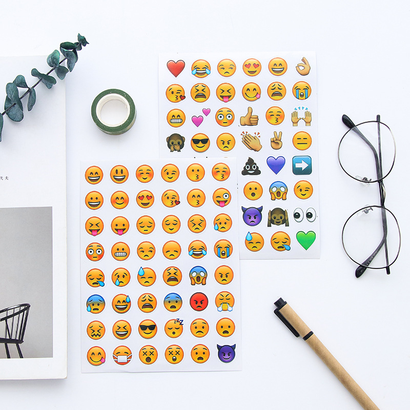 emoji表情贴纸iPhone微信QQ手帐包相册diy贴画装饰可爱笑哭脸图案