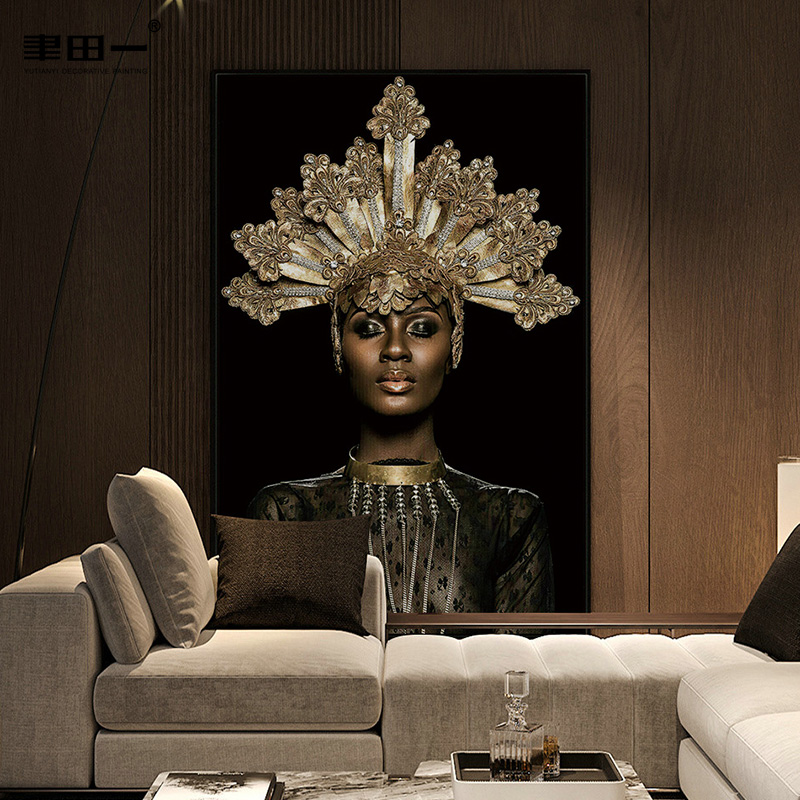 女王贵气霸气装饰画黄金女神古希腊现代美容院客厅沙发背景墙挂画
