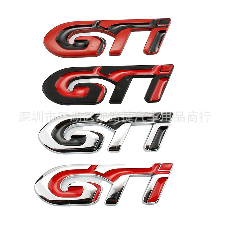 适用于标致307 206 308GTI车标 汽车尾贴尾标 GTI小钢炮金属车贴