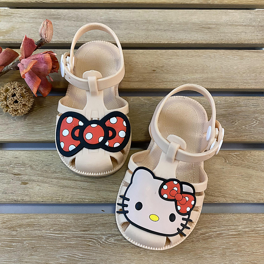 卡通儿童凉鞋KT猫咪女童花园鞋1-3岁幼童沙滩鞋防水宝宝学步鞋女