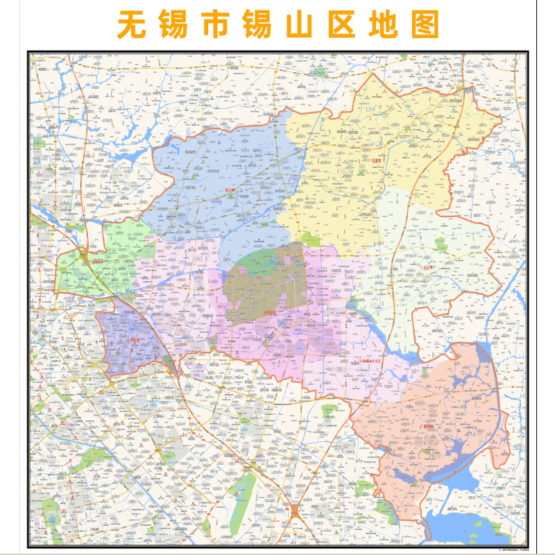 无锡市锡山区地图2023年行政区划市区主城区街道交通地图图片素材