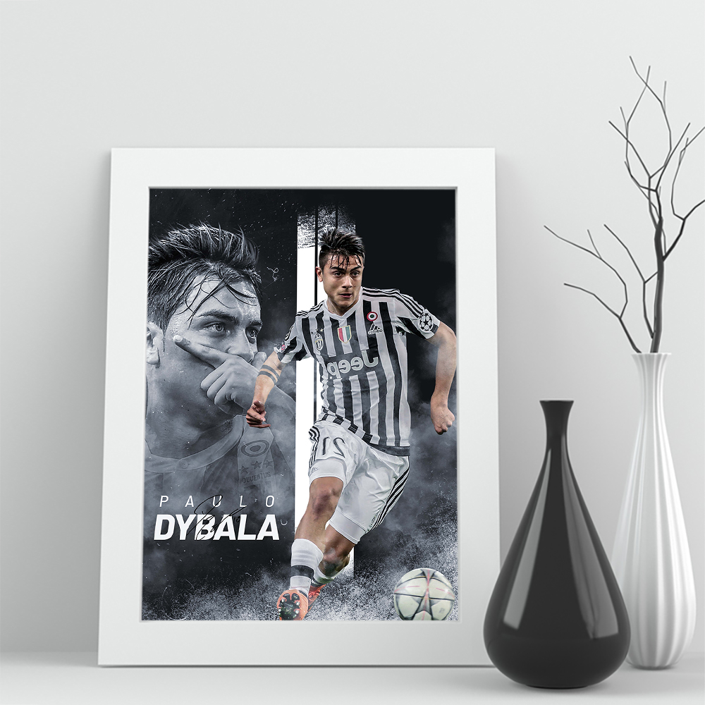 21迪巴拉相框尤文图斯照片dybala礼物实木足球装饰墙摆件家居签名