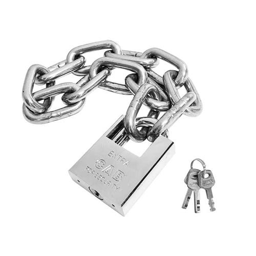 304不锈钢链条锁自行车电动车锁家用链条锁具铁链子玻璃门锁锁链
