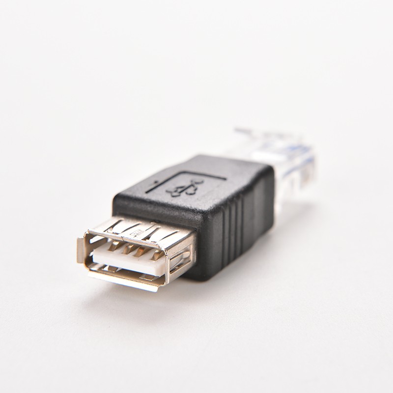 网络接口RJ45/RJ11转USB母转接头网线水晶头USB母头转RI45水晶头
