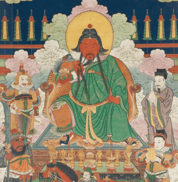 关羽唐卡-中国清代乾隆年间（1736-1795） 唐卡高清电子图片素材