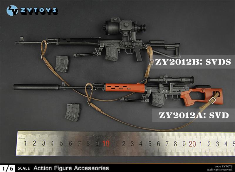 ZYTOYS1/6ZY2012A/B SVD SVDS狙击枪俄罗斯车臣毛子男女兵人模型