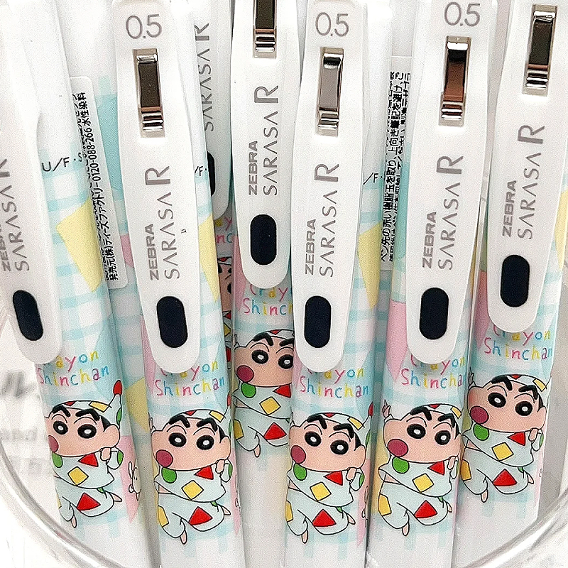 日本ZEBRA斑马睡衣蜡笔小新限定浓墨中性笔学生考试黑色水笔0.5mm