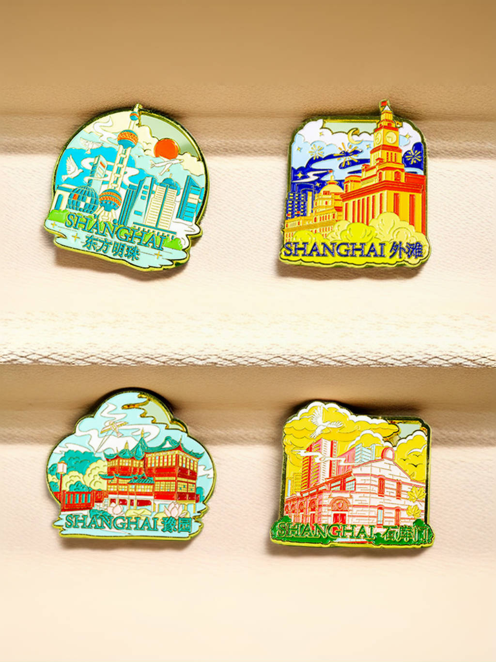 上海冰箱贴金属磁贴东方明珠旅游纪念品景点小礼物豫园外滩石库门