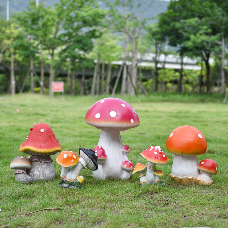 花园摆件 别墅庭院装饰阳台户外仿真树脂蘑菇园林景观雕塑小品