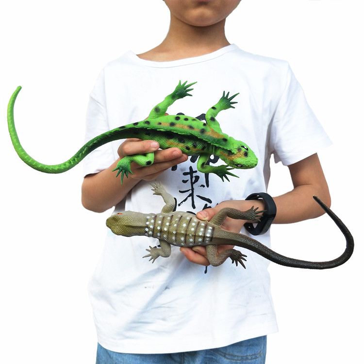 仿真软胶蜥蜴龙虾螃蟹恐龙鳄鱼乌龟BB叫爬行动物儿童玩具模型