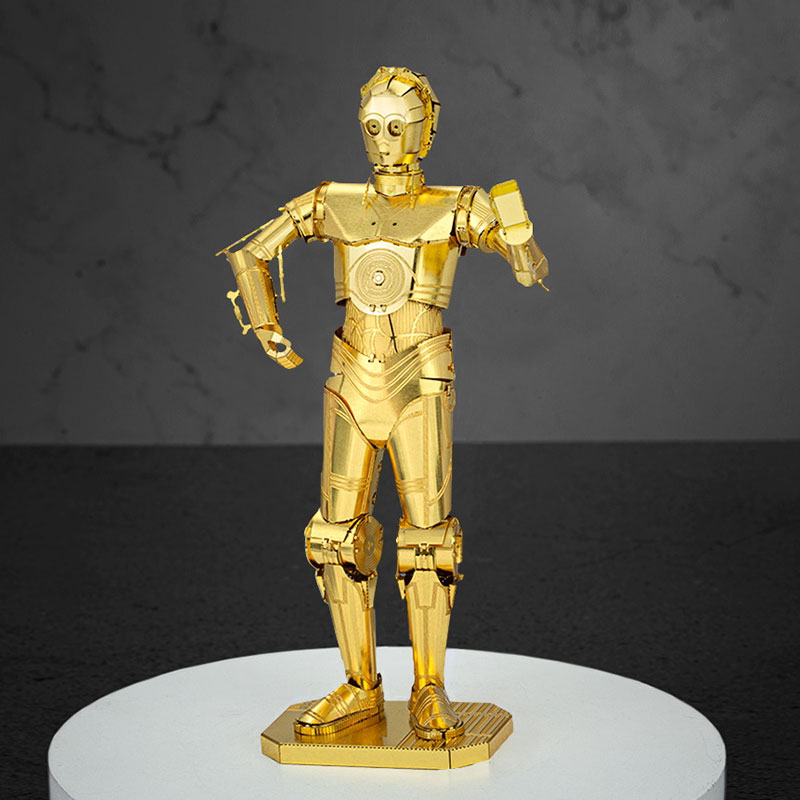 钢魔像 金属DIY拼装模型3D免胶立体手工拼图 星球大战 C3PO机器人