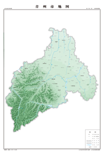 青州市地图地形地势水系河流行政区划湖泊交通旅游铁路山峰卫星村