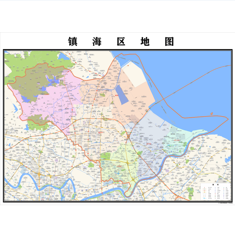 宁波市镇海区地图2023年行政区划市区主城区街道交通地图图片素材