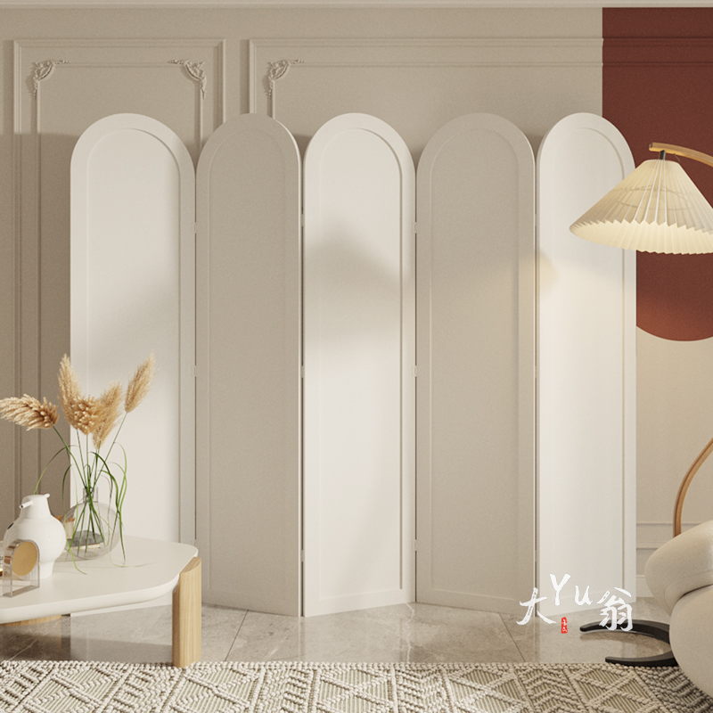 法式奶油风屏风隔断客厅玄关装饰可折叠移动遮挡简约美式折屏