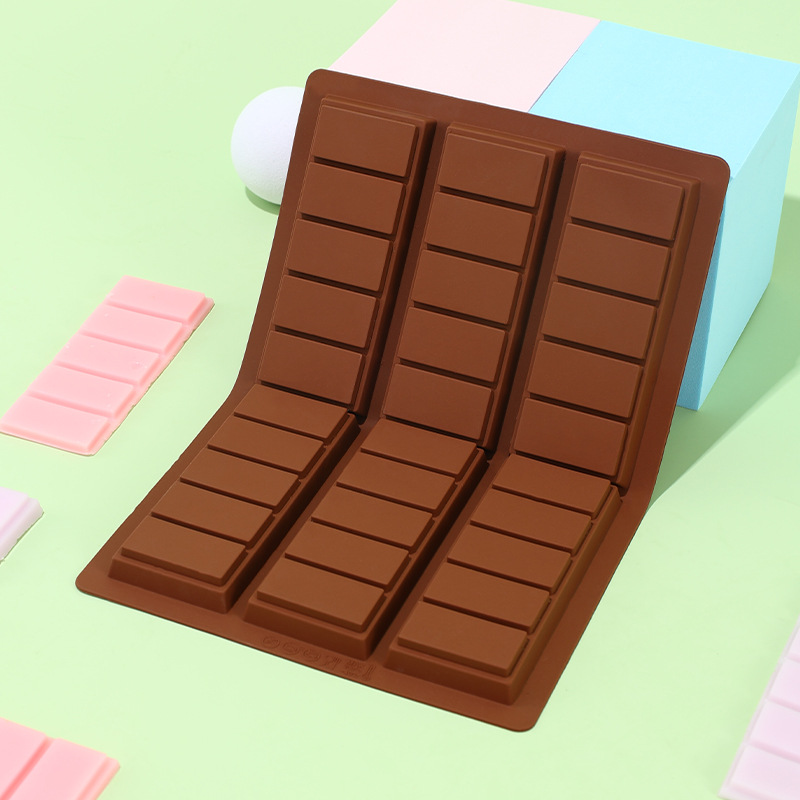 6孔长方形华夫巧克力饼干模硅胶蛋糕模DIY烘焙模具自制手掰巧克力