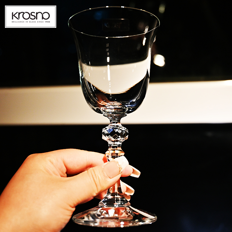 波兰Krosno进口水晶玻璃高脚杯葡萄酒杯三两白酒烈酒杯伏特加杯子