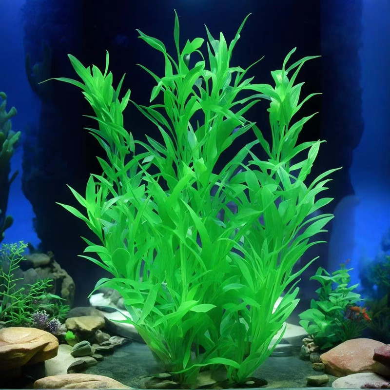 仿真水草鱼缸装饰造景柔软懒人水草鱼儿家园绿色梦幻塑料人造植物
