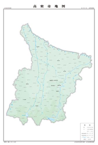 高密市地图地形地势水系河流行政区划湖泊交通旅游铁路山峰卫星村