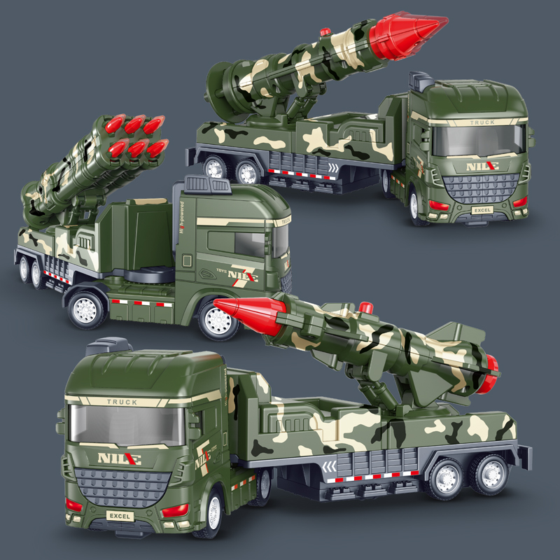 惯性大号儿童玩具车男孩宝宝军事车核导弹大炮发射火箭弹仿真模型