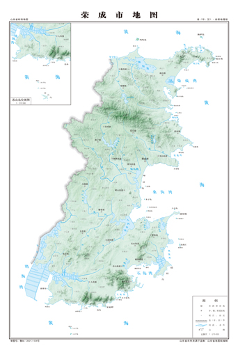 荣成市地图地形地势水系河流行政区划湖泊交通旅游铁路山峰卫星村