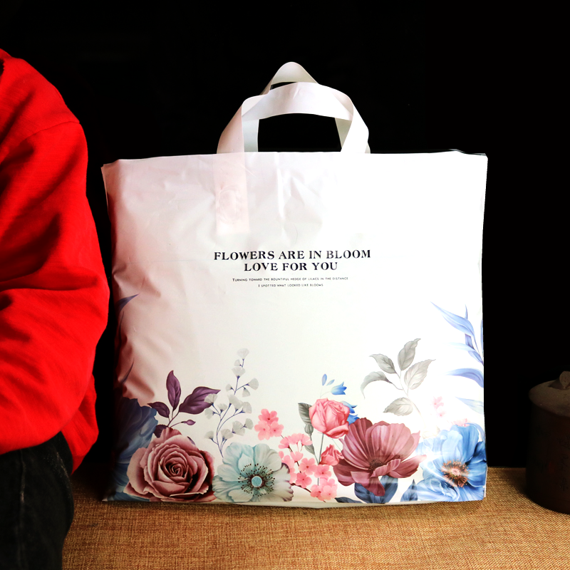 女装店购物袋 服装店塑料手提袋 好看的花袋子装衣服手拎袋礼品袋