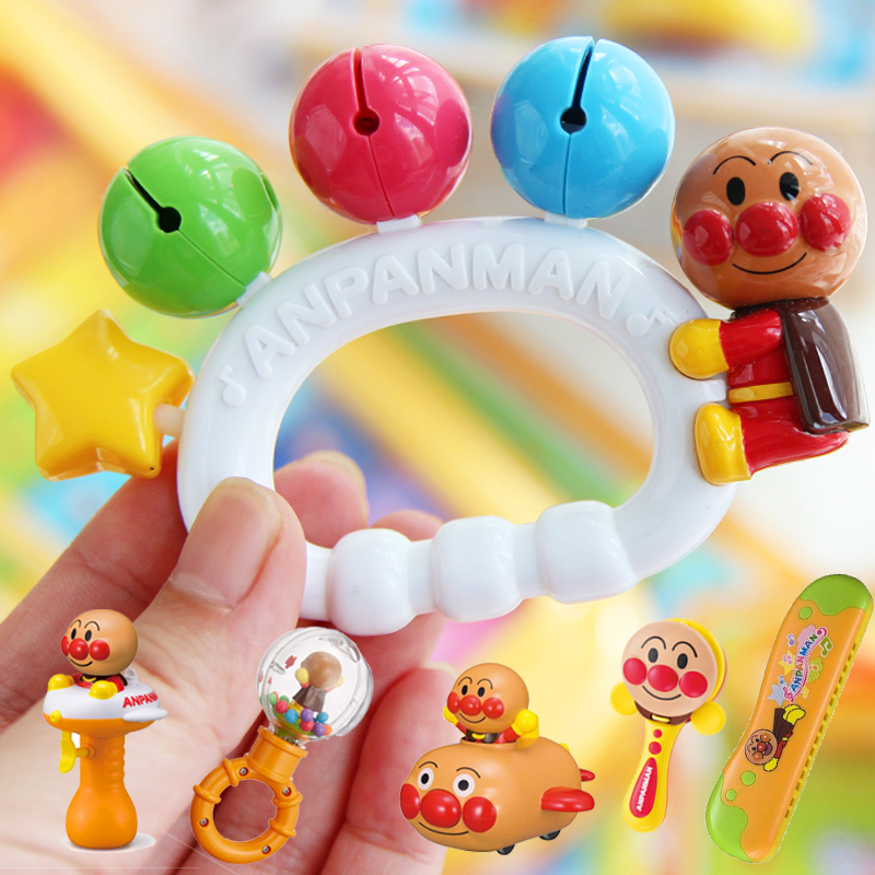日本面包超人宝宝儿童牙胶口哨摇铃发条音乐玩具响板六面屋口琴