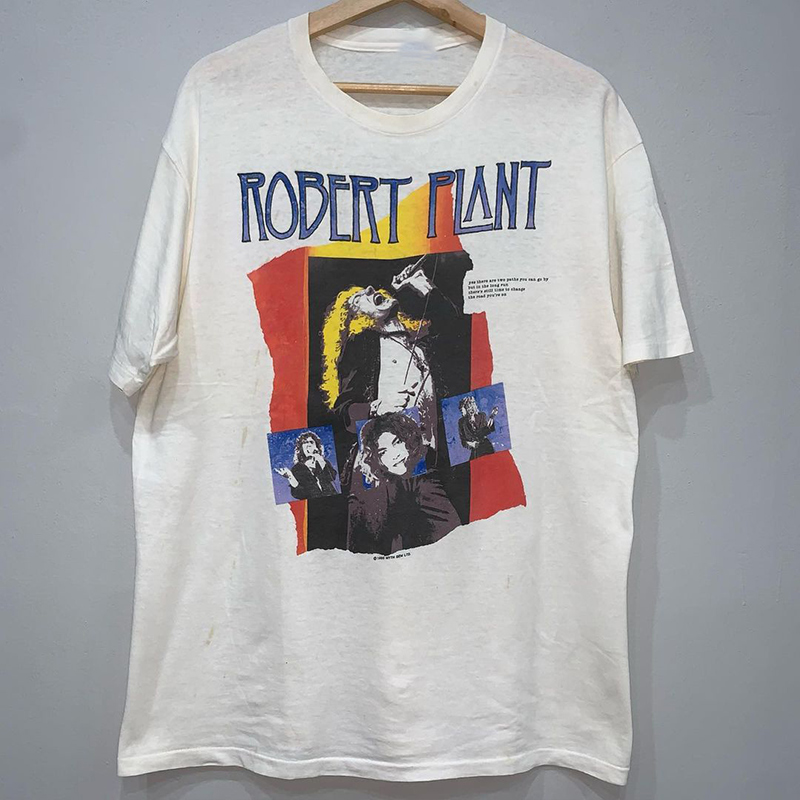 Robert Plant罗伯特普兰特美潮高街摇滚hiphop纯棉质感短袖T恤男