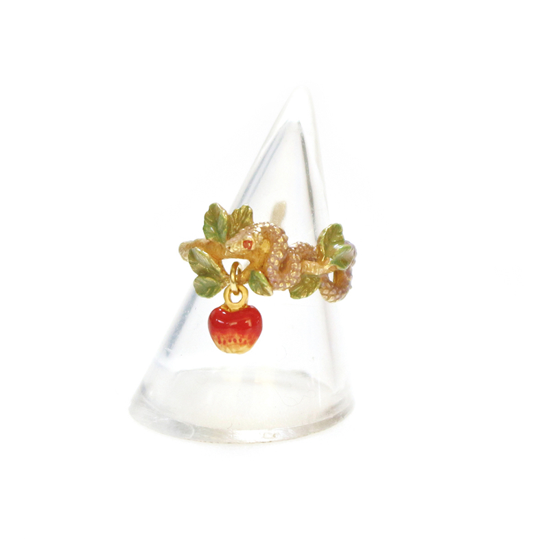 日本Palnart poc原创设计小众精致伊甸园的苹果小蛇个性独特戒指