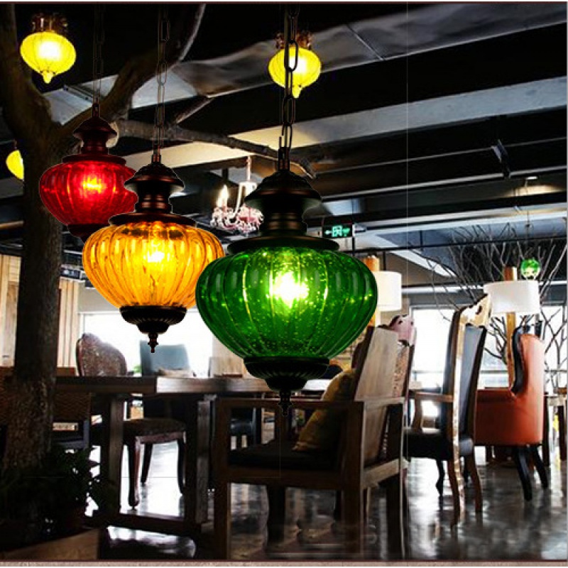 绿南瓜漫咖啡吊灯漫猫咖啡厅灯米索西餐厅吊灯过道玄关卡座餐台灯