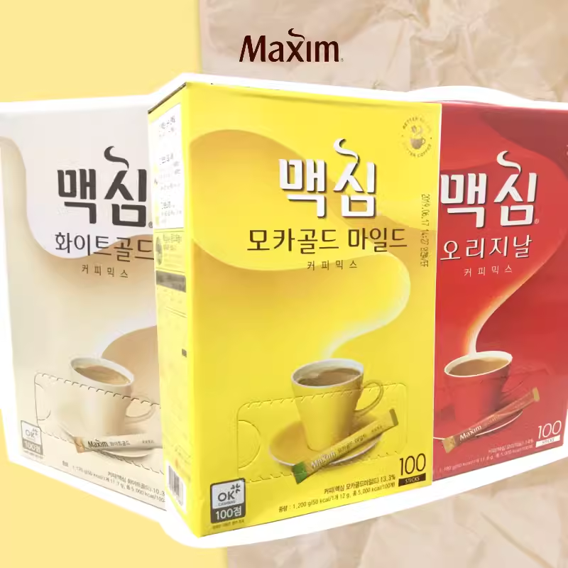 包邮1.2kg东西麦可馨摩卡三合一咖啡黄麦馨韩国进口100条整盒