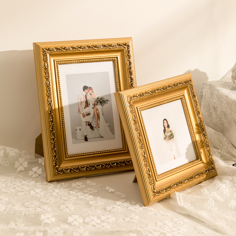 美式轻奢相框摆台情侣照精致婚纱照框架6 7 8寸家居摆件代洗照片