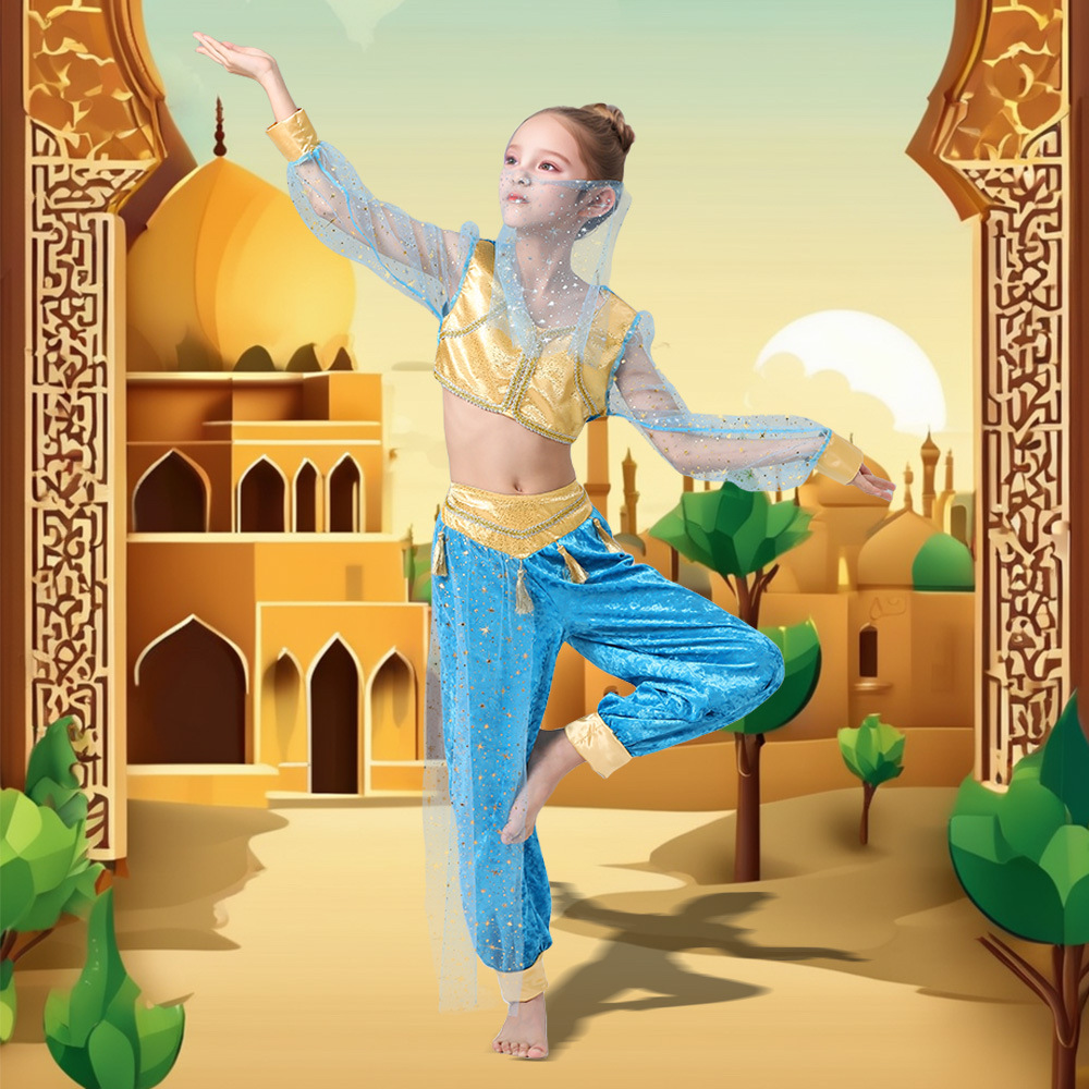 儿童茉莉公主异域风情服饰阿拉伯女孩装扮舞台表演舞蹈演出服装