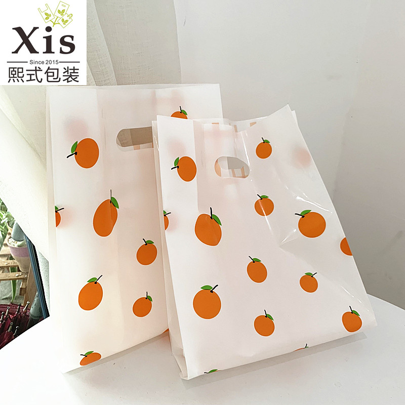 韩版chic少女心粉红菠萝手拎塑料袋乳白购物包装袋内衣面膜服装袋