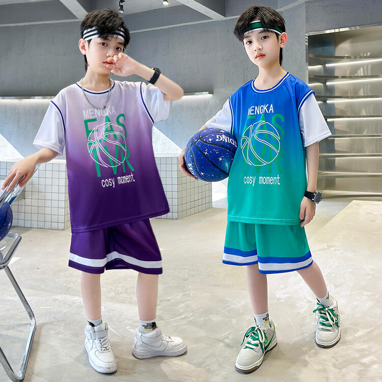 儿童篮球服夏季套装梅西10号球衣男童中大童运动速干短袖时尚童装