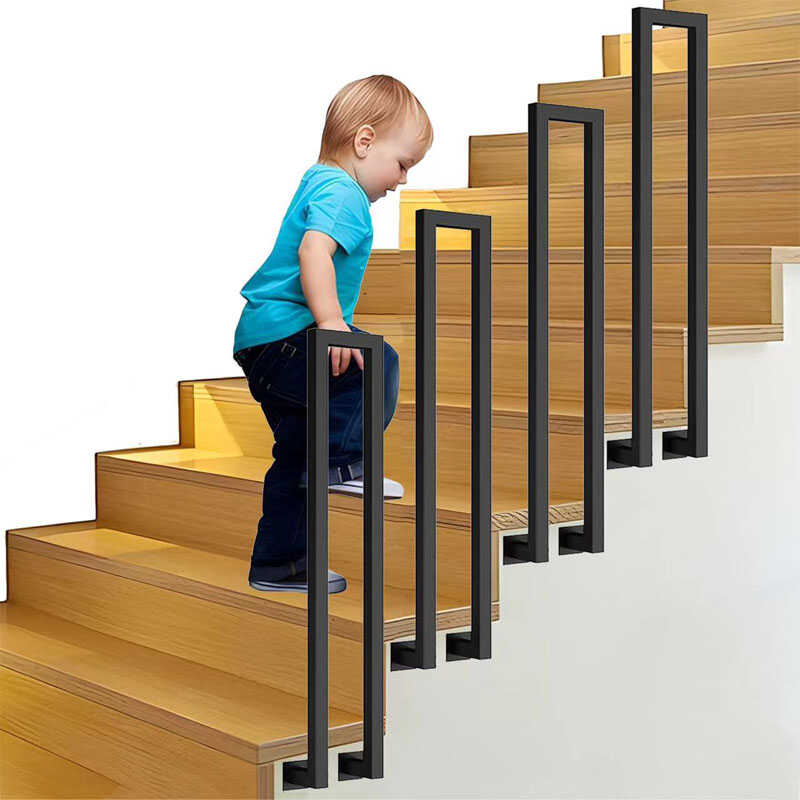 铁艺楼梯扶手梯步防护栏杆北欧简约创意设计家用围栏阁楼室内台阶