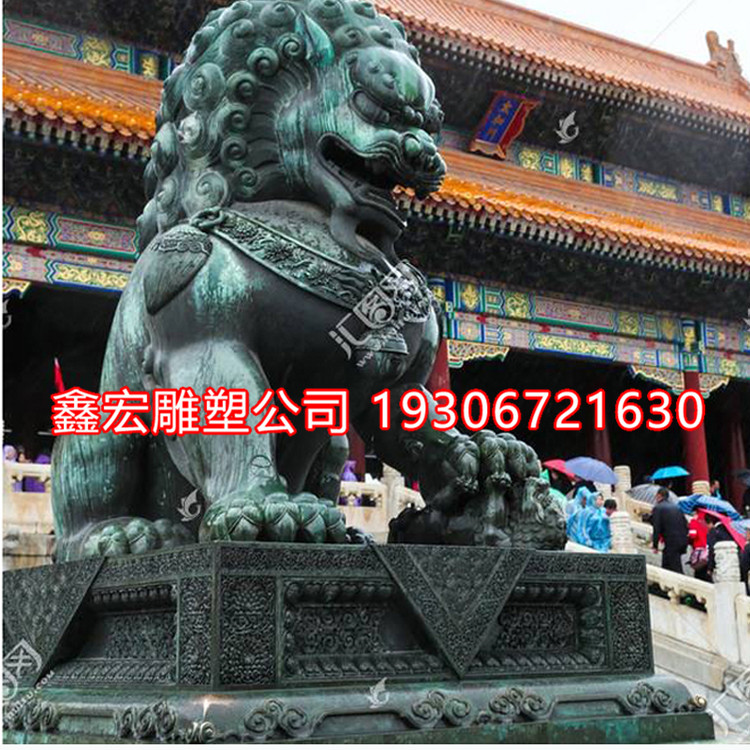 纯铜铸造大型铜门狮北京故宫铜狮子一对儿中华宫门狮雕塑门口摆件