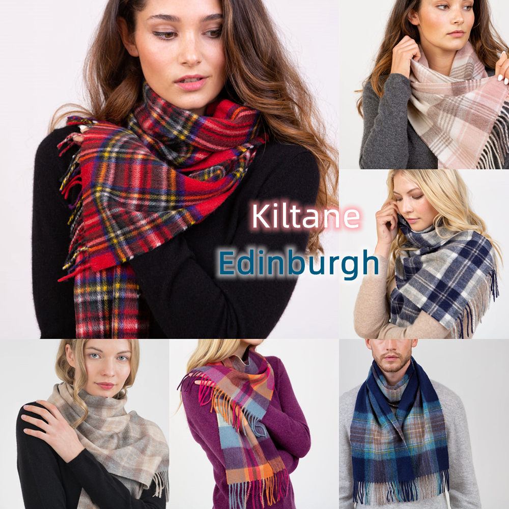 Kiltane英国苏格兰纯羊毛英伦格纹格子围巾男士女礼物Edinburgh冬