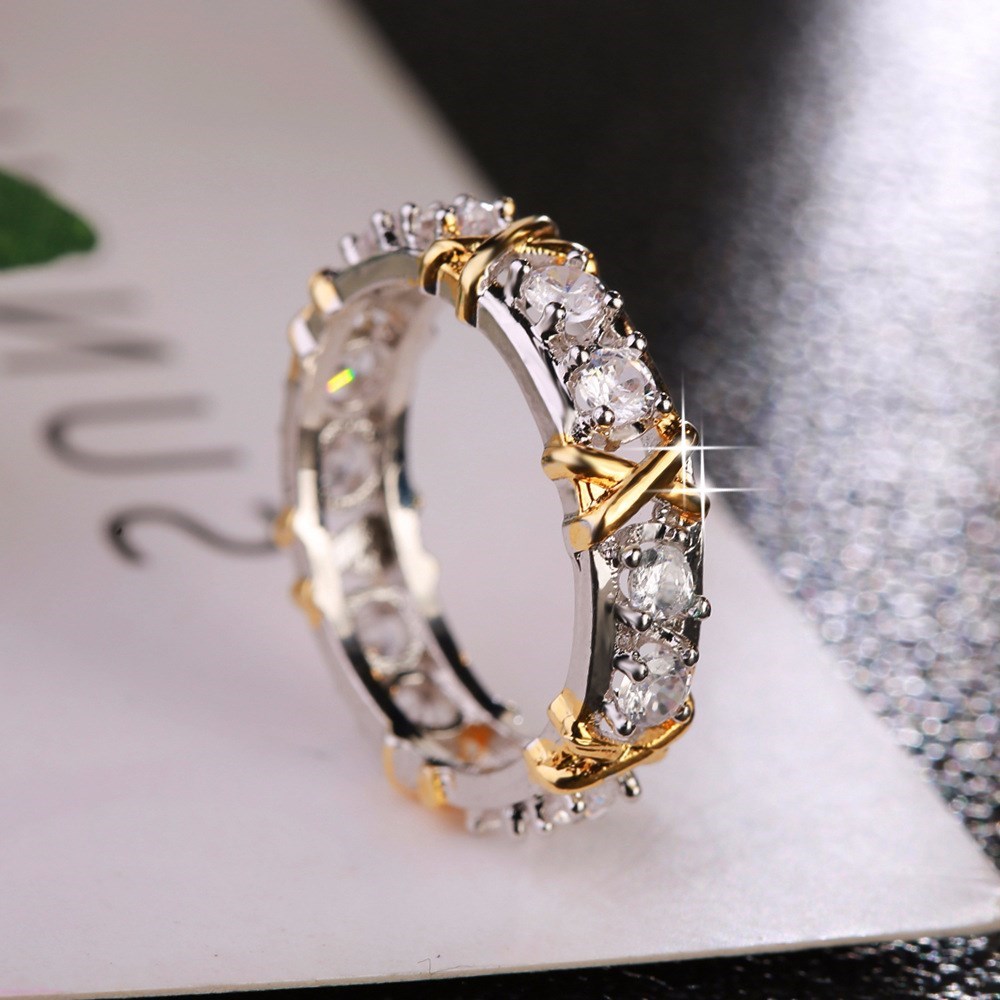 钻石戒指New Fashion Women Gold Ring Wedding Diamond Gift