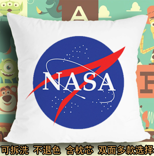 美国国家航空航天局NASA标志logo符号图标坐垫抱枕头毛绒靠垫子