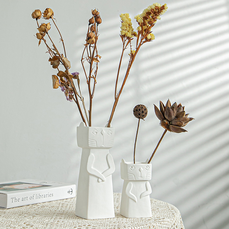 陶瓷花瓶小众北欧风格ins装饰品客厅玄关卧室桌面插花干花艺摆件