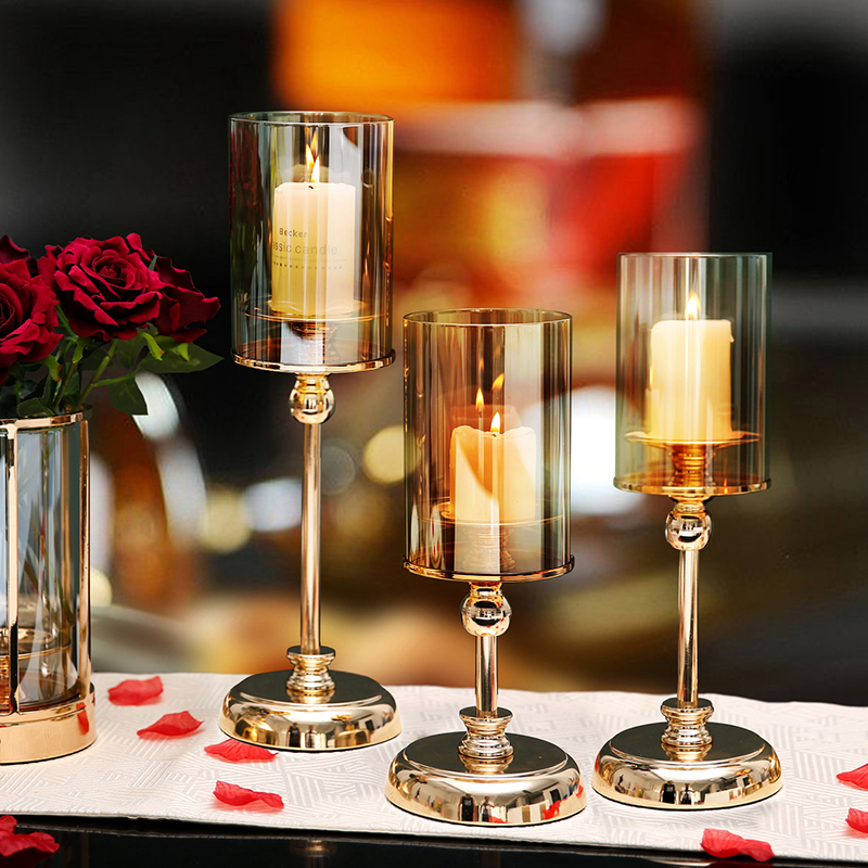 欧式蜡烛台摆件轻奢浪漫烛光晚餐道具气氛布置用品北欧西餐桌家用