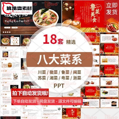 中国八大菜系ppt素材