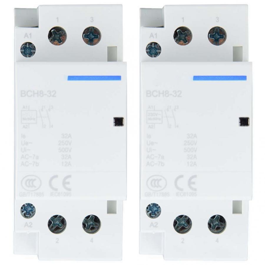 Household ac Modular contactor 2P 32A Low Power Consumption