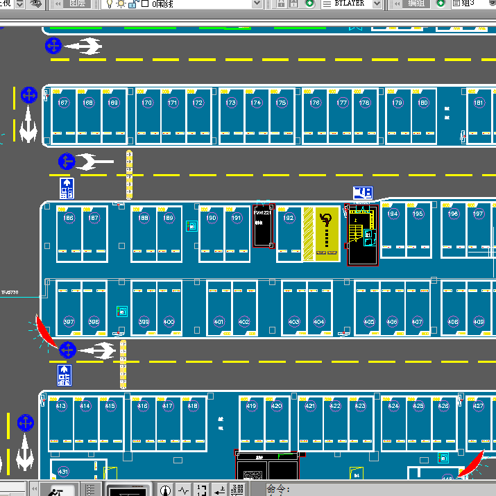 停车场设计地下车库环氧车位人防画线交通设施平面施工图3D效果图