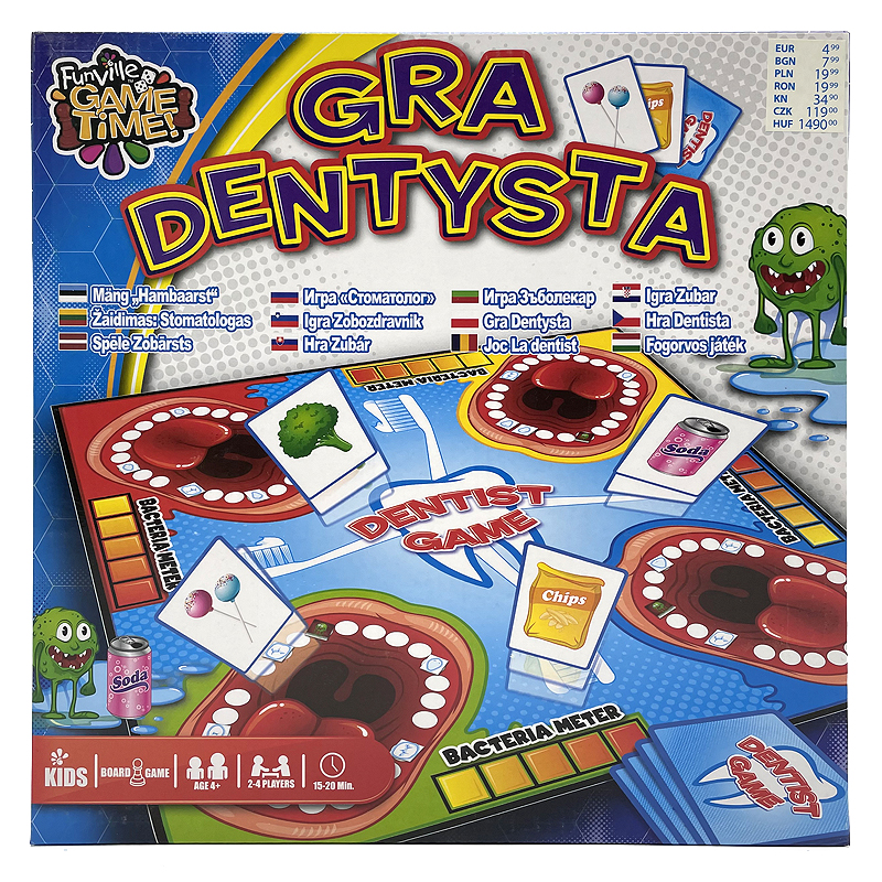 Gra Dentysta创意抽牌大嘴巴刷牙比赛互动桌游儿童桌面游戏玩具