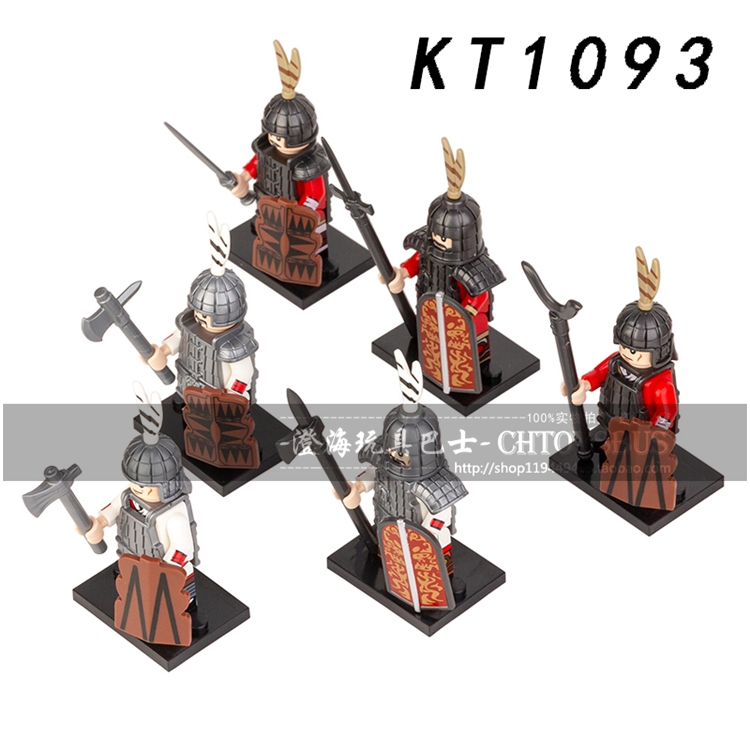 兼容乐高国潮楚汉帝国古代军士兵精锐步兵拼装积木人仔玩具KT1093