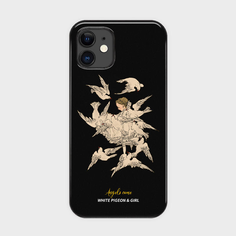 飞鸟和天使~艺术复古iPhone15苹果14promax华为p50新款mate60小米13硬壳12s适用荣耀vivoX90一加11菲林手机壳
