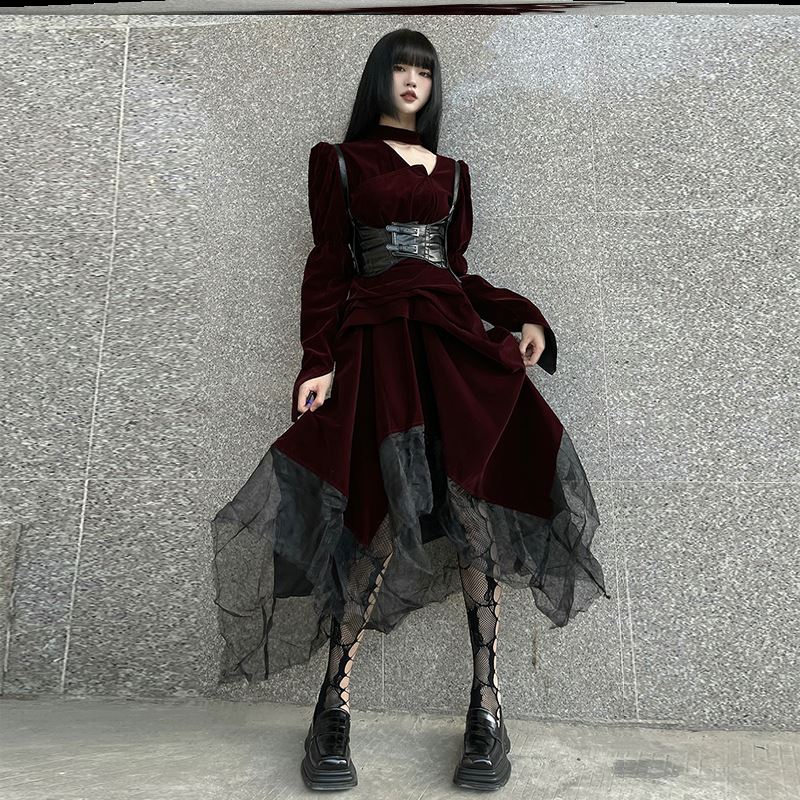 万圣节服装日常幽灵少女暗黑系法式连衣裙子哥特风女装礼服穿搭女
