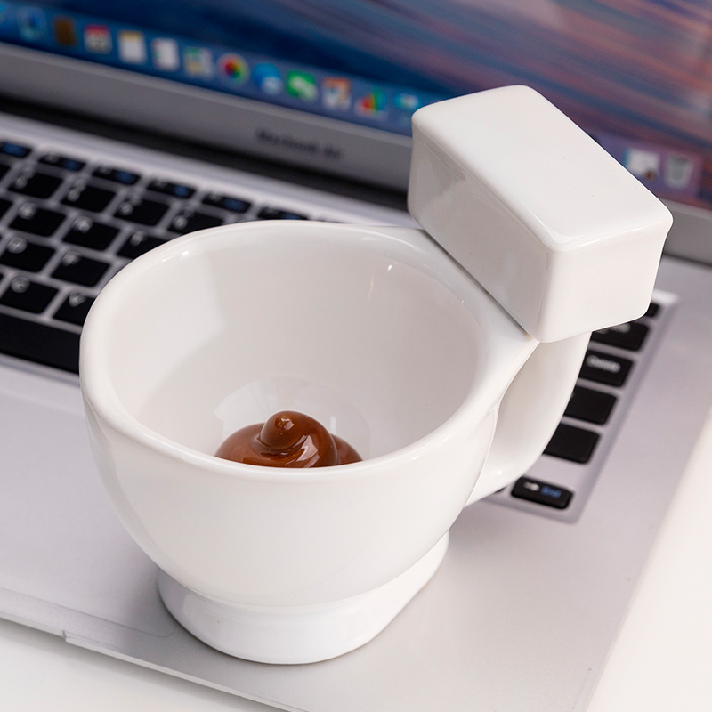 粑粑小马桶形状的屎杯子创意造型大便便搞笑奇葩喝水陶瓷马克水杯
